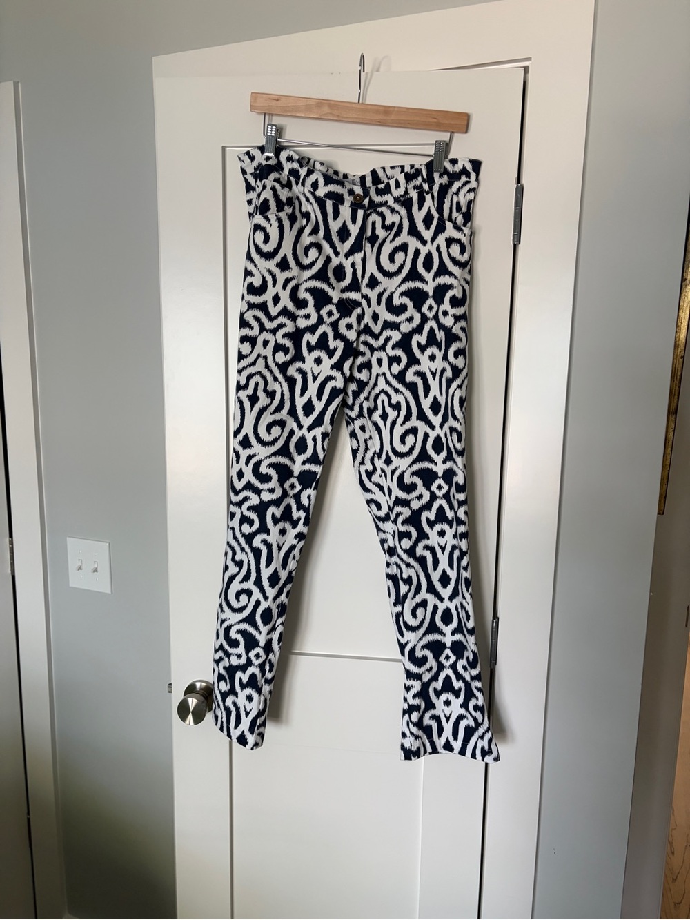 Gretchen Scott is Patterned Women's Jeans in Navy and White - Picture 2 of 2
